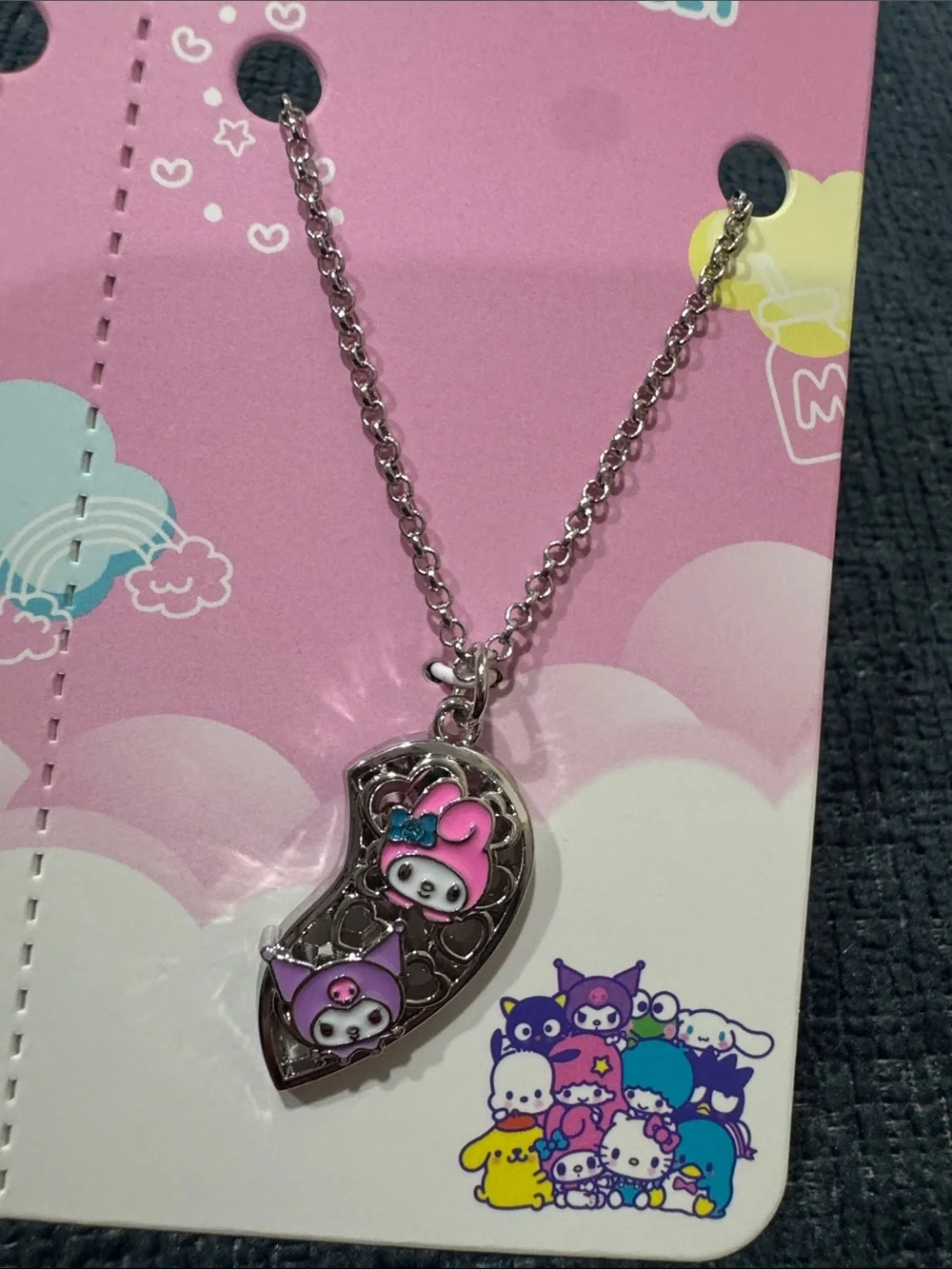 Hello Kitty - NEW Split-Heart Pendant Necklace Set of 2